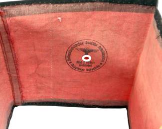 WWII German NSDAP Stamped Armband - NSV Welfare Organization - Ortsgruppe Babenhausen - Third Reich