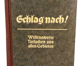 Original WWII German Third Reich Reference Book 1941 Schlag nach! w/ Greater Reich Map