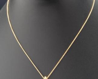 Vintage Tiffany & Co. 18k Yellow Gold Elsa Peretti Sculptural Cross Pendant Necklace, Signed