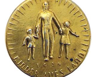 1934 German Third Reich Tinnie Badge, Children to the Countryside, Kinder aufs Land, NSV Organization