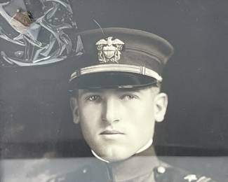 Striking WWI-Era U.S. Navy Naval Aviator Officer Portrait Photograph in Antique Frame