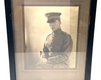 Historic WWI US Marine Corps Portrait Photograph with French Croix de Guerre Medal