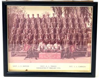 Vintage 1976 USMC Recruit Platoon 2133 Graduation Photo MCRD San Diego Framed