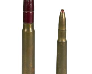 Lot of 2 Vintage WWII Trench Art Bullet Lighters - 1945 20mm Cannon & 1943 Cartridge Casings