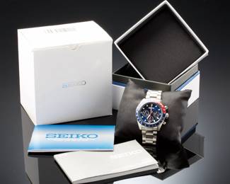 Seiko Prospex Speedtimer Solar Chronograph "Pepsi" SBDL097 / SSC913 - New Old Stock, Full Set V192-0AH0 Watch in Original Box