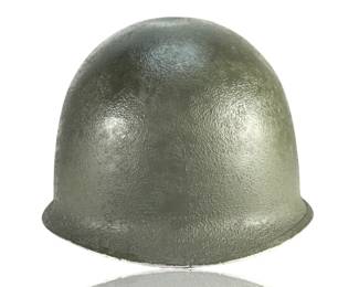 Original WWII US M1 Steel Helmet - Front Seam Swivel Bale - Schlueter "S" Stamp - with Korean War Era Liner