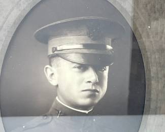 Vintage WWI-Era Soldier Portrait Photograph, Lones Studio San Antonio, TX, in Original Frame