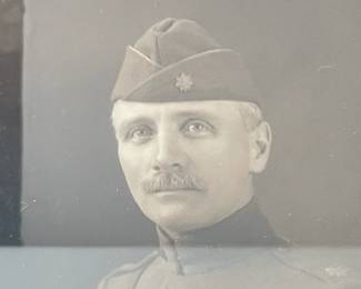 Antique WWI Framed Portrait Photograph of a Decorated Officer