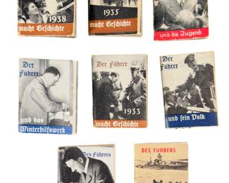 Lot of 7 Original WWII German Third Reich Propaganda Miniature Books - Winterhilfswerk (WHW) Booklets - 1933, 1935, 1938, Norway, Hitler Youth
