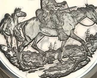 Vintage 1972 Gordon Phillips "The Mountain Man" Sterling Silver Collector Plate, Franklin Mint