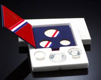 1976-S US Bicentennial 3-Coin Silver Proof Set - 40% Silver Dollar, Half & Quarter in OGP Booklet