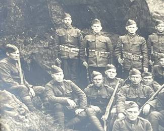 Original WWI US Army "Doughboys" Panoramic Infantry Photograph in Period Frame