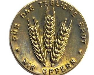 Original German WWII Era WHW Tinnie Pin - "For Daily Bread" Wheat Sheaf Badge 1930s-40s