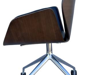 Iconic Jehs+Laub for Davis "Ginkgo" Modern Conference Chair, Bent Plywood & Black Leather