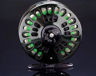 Classic Abel Super 5 Fly Reel - Gloss Black - Pre-2017 Camarillo, CA USA Made - 5/6 Wt. - Excellent w/ Original Pouch