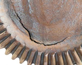 Monumental Mid-Century Brutalist Studio Art Pottery Gear Sculpture Vessel