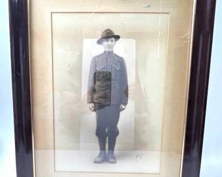 Original WWI Era U.S. Marine Corps Soldier Portrait Photograph in Custom EGA Frame