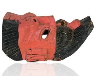Powerful Hand-Carved Polychrome Wood Diablo Mask, Nahua, Guerrero, Mexico