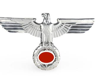 Original Third Reich DRP Reichspost Bus/Vehicle Eagle Reichsadler mit Hakenkreuz c. 1935-45 Trolly Imperial Eagle with Swastika Car Badge