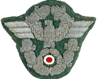 Original WWII German Police Officer's Bullion Sleeve Eagle - Schutzpolizei