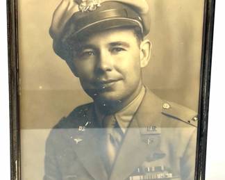 Historic WWII US Army Air Forces Major's Portrait in Period Frame - Senior Pilot