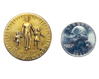 1934 German Third Reich Tinnie Badge, Children to the Countryside, Kinder aufs Land, NSV Organization