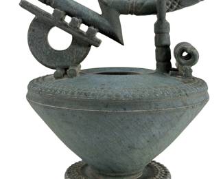 Brutalist Studio Art Pottery Sculptural Vessel, Mid-Century Modern AS-IS