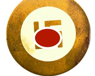 Vintage Pre-WWII American "Good Luck" Swastika Symbol Poker Chip, c. 1920s-30s, Bakelite or Clay, Historical Americana Token
