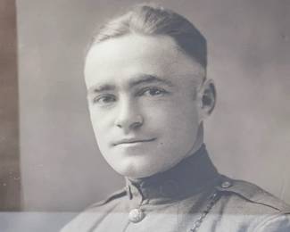 WWI US Army Soldier Framed Studio Portrait 26th "Yankee" Division YD Patch