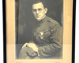 WWI US Army Corporal Framed Portrait Photo -Schervee Studio