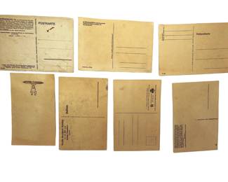 Lot of 7 Original German WWII Postcards - Waffen-SS Recruitment, 1936 Nuremberg Rally, Police, Photo Card, Map