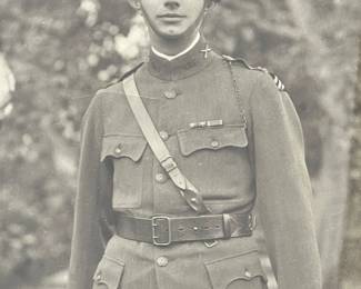 Historic WWI US Army Soldier Large Format Portrait Photograph, c. 1918