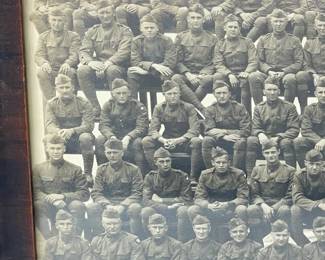 Original 1919 WWI Panoramic Photograph - U.S. Army 18th Balloon Company A.E.F. with Mascot