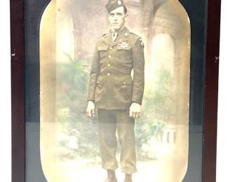 Original WWII Framed Portrait of a Glider Trooper