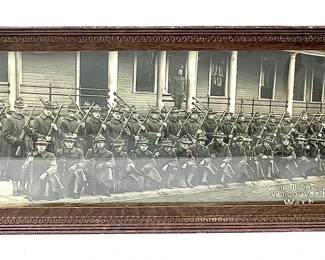 WWI US Army Panoramic Photograph "Guard Mount, Vancouver Barracks" Dated Jan 1, 1918