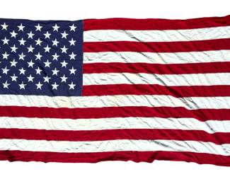 Vintage 50-Star US American Interment Flag by VALLEY FORGE, Large 5'x9.5' Ceremonial Cotton Bunting