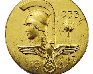l WWII Third Reich 1937 Veterans Day Badge Tinnie by Deschler & Sohn - NS-Reichskriegerbund Kyffhäuserbund