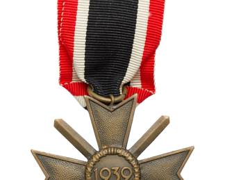 German WWII Third Reich War Merit Cross 2nd Class with Swords (KVK II) & Ribbon