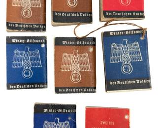 Lot of 7 Original WWII German Third Reich Propaganda Miniature Books - Winterhilfswerk (WHW) Booklets - 1933, 1935, 1938, Norway, Hitler Youth