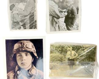 Lot of 4 German WWII Photo Reprints: 12th SS Hitlerjugend, Alfred Zech Iron Cross, Hitler Propaganda Cigarette Card / Lot von 4 Deutschen WK2 Foto-Nachdrucken