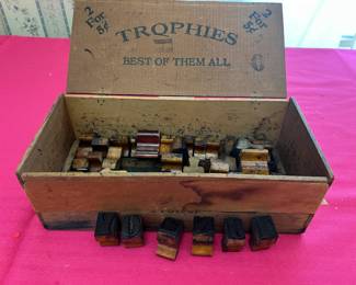 Vintage Wooden Stamps & Vintage Box