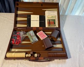 Vintage Backgammon Set with Books