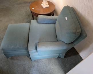 Classic Armchair and Ottoman Set
