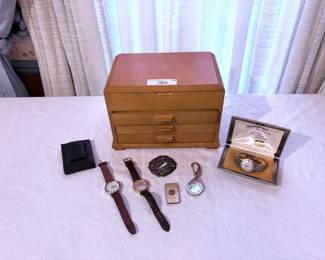 Vintage Watch Collection and jewelry case