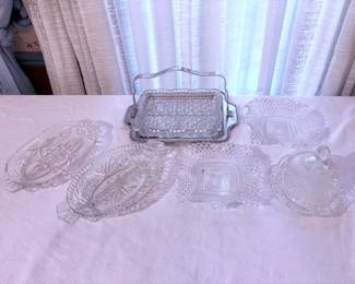 Vintage Cut Glass Serving Dishes