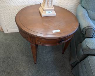 Vintage Round Wooden Side Table