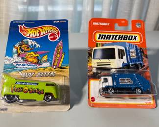 Matchbox No. 74 Garbage King & Hot Wheels Fish-o-saurs VW Bus