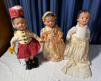 Vintage Composition Doll Trio