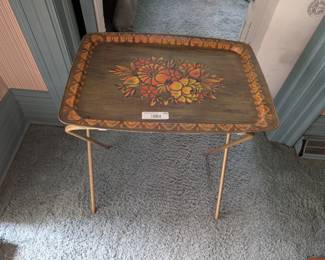 Vintage Floral Metal TV Tray