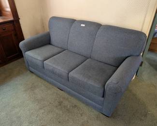Three-Seater Blue Fabric Sofa